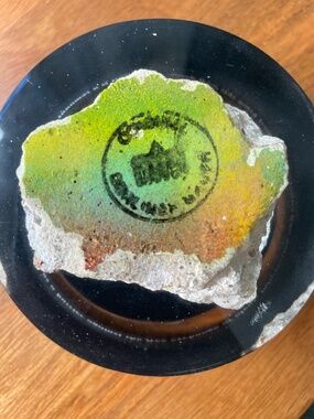 Vintage 1989 Time Warner Berlin Wall Piece Encased Acrylic Resin Paperweight